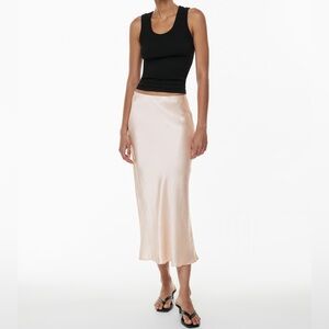 NWT Babaton | Slip Satin Midi Skirt
